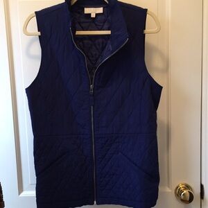 Talbots blue quilted vest